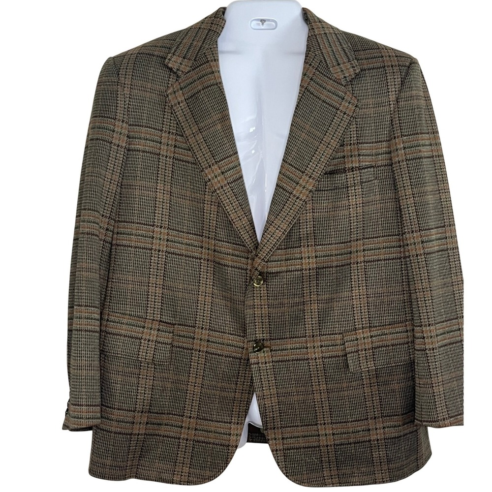 Vintage Storrs Schaefer Cincinnati Bold Plaid 70s Rockabilly Mens Blazer‎